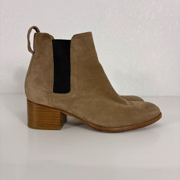 Rag & Bone Tan Suede Pull On Low Heeled Booties Size 6.5 - Picture 1 of 8